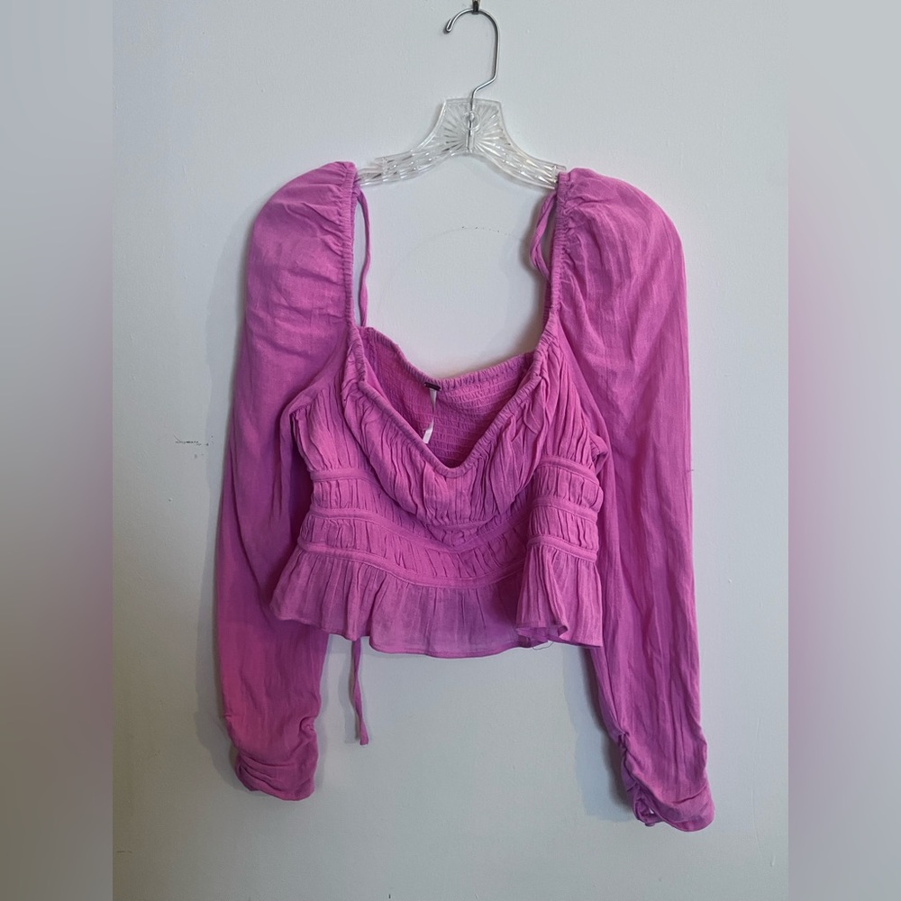 NWT Free people pink crop top, size medium